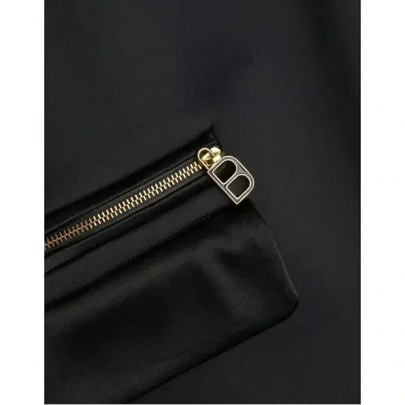 Brandon Maxwell Zip Pocket Midi Sheath Neoprene Dress in Black Size 4 - Picture 5 of 10